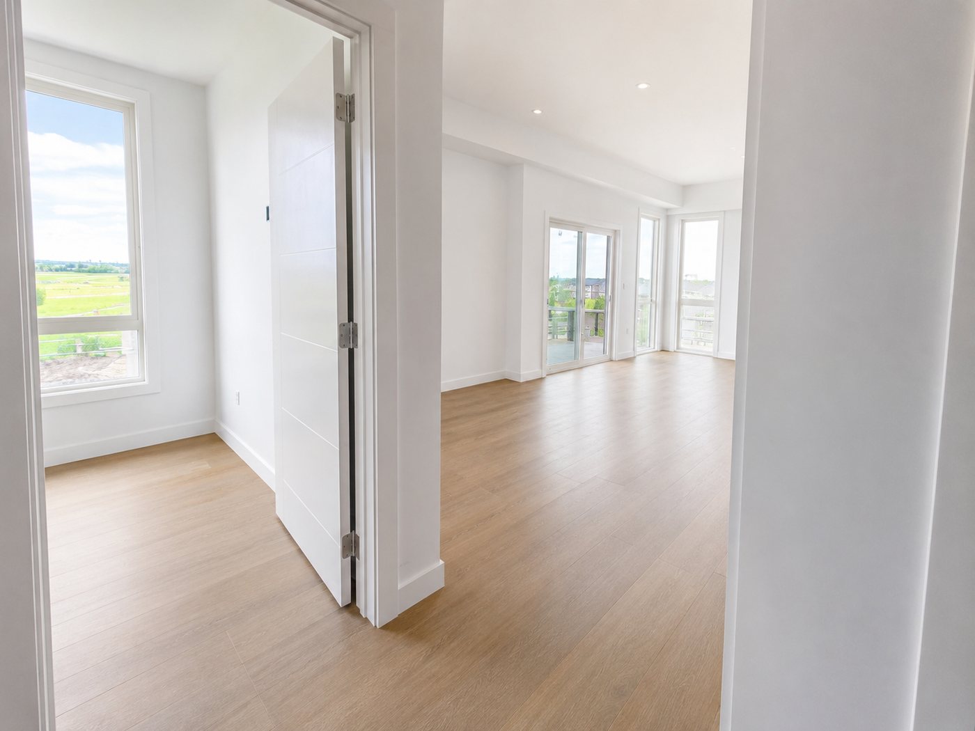 Vinyl plank flooring installed by North Build in an Edmonton-area suite
