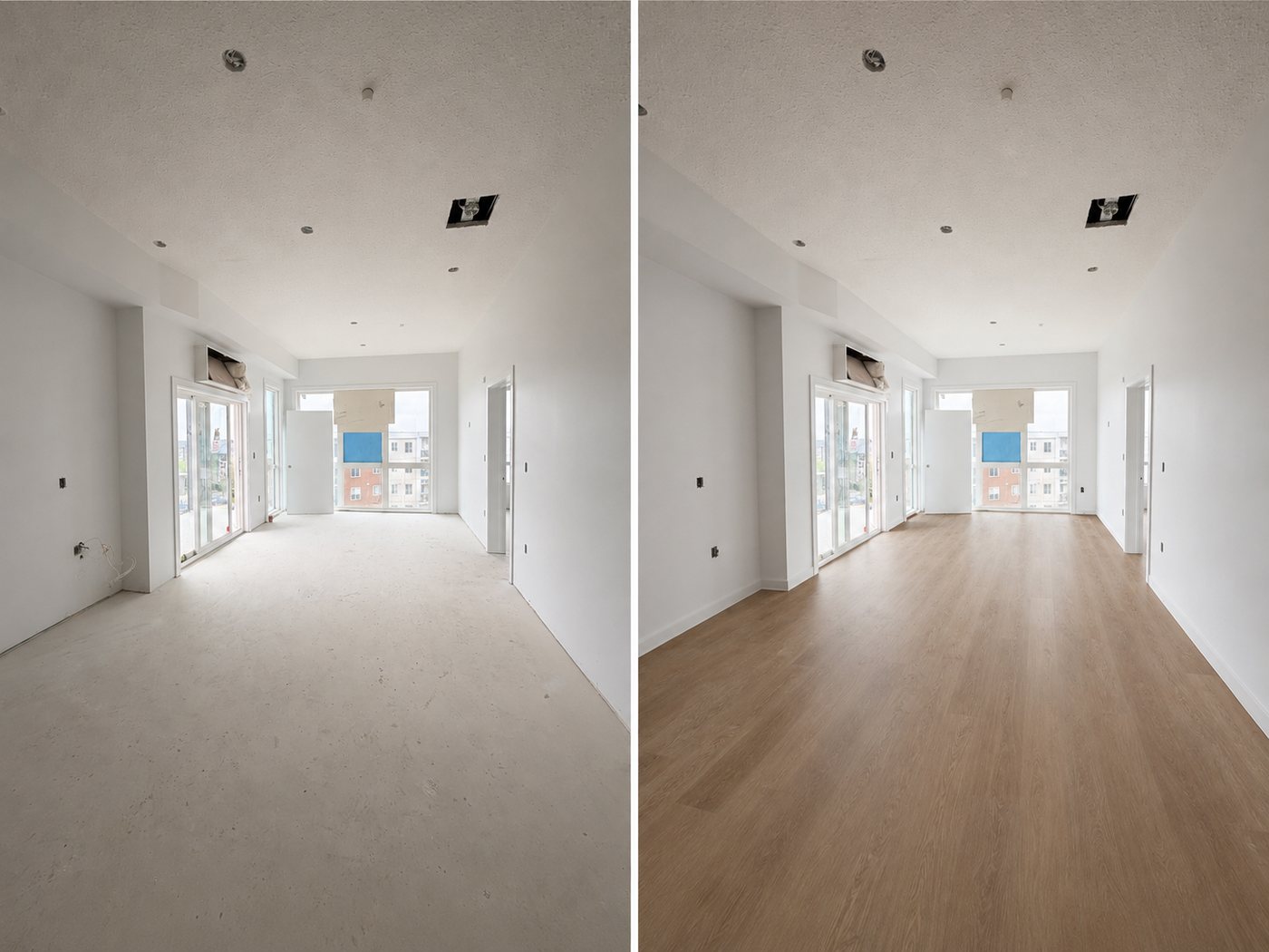 Vinyl Plank Installation — Before & After — North Build service gallery, Edmonton